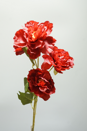 Kunstblume Pfingstrose Rot (041-2) – langlebige künstliche Dekoblume aus Textilmaterial