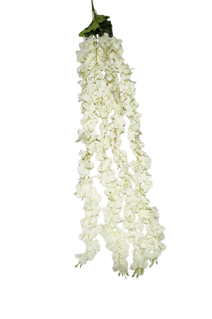 Kunstblume Wisteria Warm-Weiss (043-3) – langlebige künstliche Dekoblume aus Textilmaterial