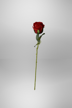 Kunstblume Rose Rot (PD-002-2) – langlebige künstliche Dekoblume aus Kunststoff