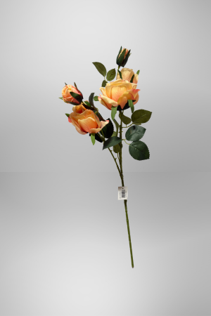 Kunstblume Rose Aprikose (PD-003-8) – langlebige künstliche Dekoblume aus Kunststoff