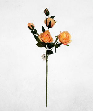 Kunstblume Rose Aprikose (003-8) – langlebige künstliche Dekoblume aus Kunststoff