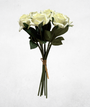 Kunstblume Rose Cremeweiß (004-1) – langlebige künstliche Dekoblume aus Kunststoff