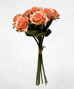 Kunstblume Rose Aprikose (004-6) – langlebige künstliche Dekoblume aus Kunststoff