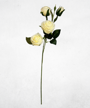 Kunstblume Rose Cremeweiß (006-1) – langlebige künstliche Dekoblume aus Kunststoff