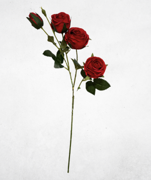 Kunstblume Rose Rot (006-2) – langlebige künstliche Dekoblume aus Kunststoff