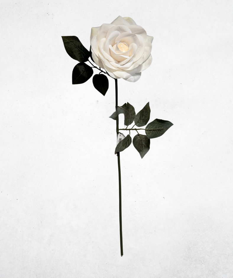 Kunstblume Rose Weiß (020-1) – langlebige künstliche Dekoblume aus Kunststoff