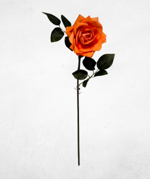 Kunstblume Rose Aprikose (020-2) – langlebige künstliche Dekoblume aus Kunststoff