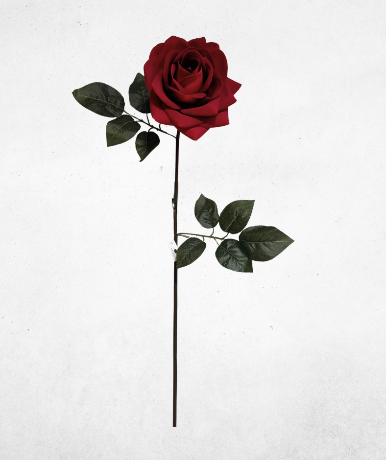 Kunstblume Rose Rot (020-3) – langlebige künstliche Dekoblume aus Kunststoff