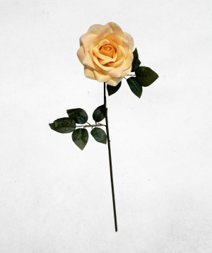 Kunstblume Rose Cremeweiß (020-6) – langlebige künstliche Dekoblume aus Kunststoff