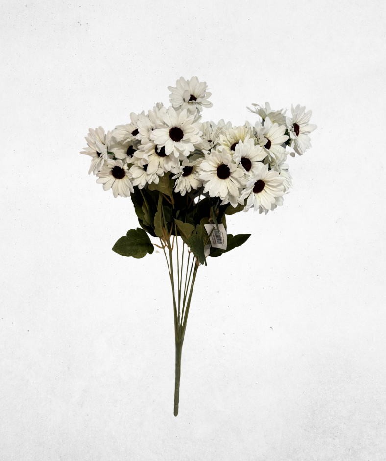 Kunstblume Gänseblümchen Weiß (036-6) – langlebige künstliche Dekoblume aus Kunststoff