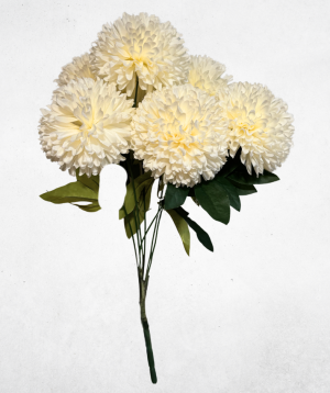 Kunstblume Nelkenstrauß Cremeweiß (038-1) – langlebige künstliche Dekoblume aus Kunststoff