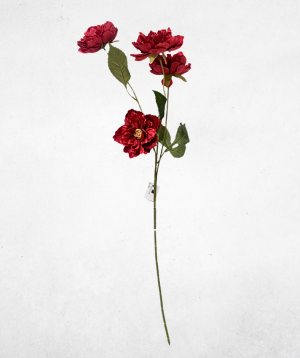 Kunstblume Pfingstrose Rot (041-2) – langlebige künstliche Dekoblume aus Textilmaterial