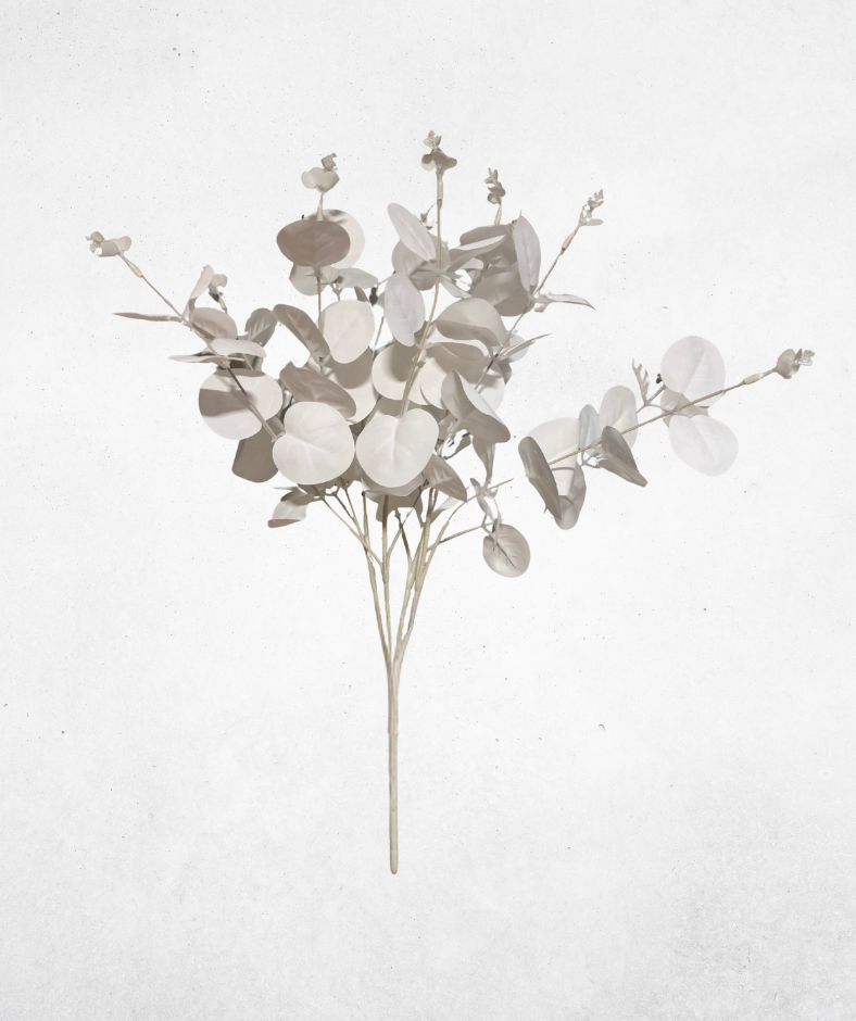 Kunstblume Eukalyptus Weiß (044-1) - langlebige künstliche Dekoblume aus Kunststoff