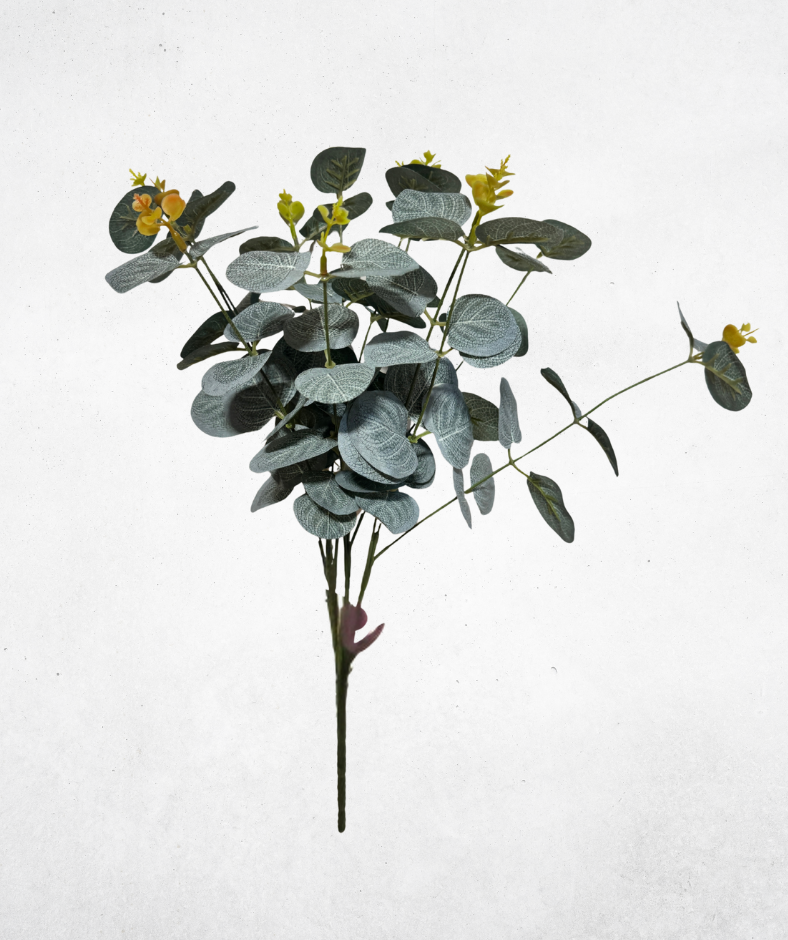 Kunstblume Eukalyptus Grün Muster 2 (044-4) - langlebige künstliche Dekoblume aus Kunststoff