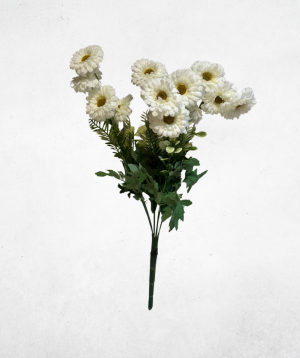 Kunstblume Gerbera 3-Köpfig Weiß (039-1) - langlebige künstliche Dekoblume aus Kunststoff