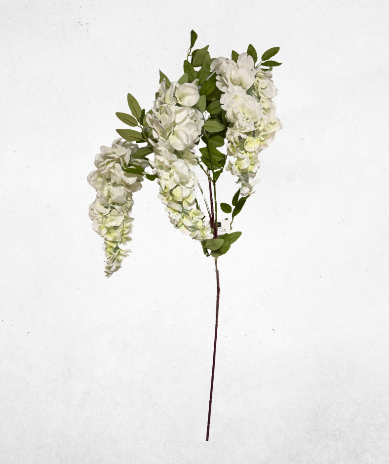 Kunstblume Wisteria Weiß (021) – langlebige künstliche Dekoblume aus Kunststoff